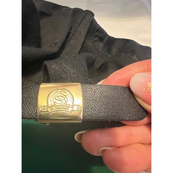 Vintage Littleton Police SWAT Hat Black Cap Leather Strap Green Brim Size OS - Picture 3 of 4